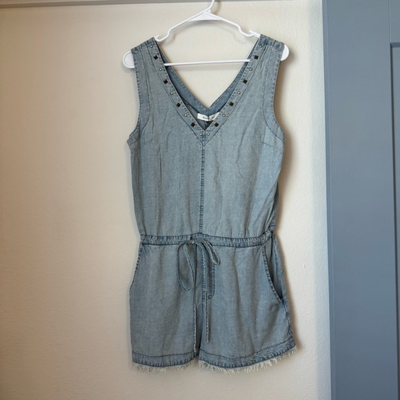 NWT Mustard Seed “Denim” Studded Romper - Picture 3 of 9